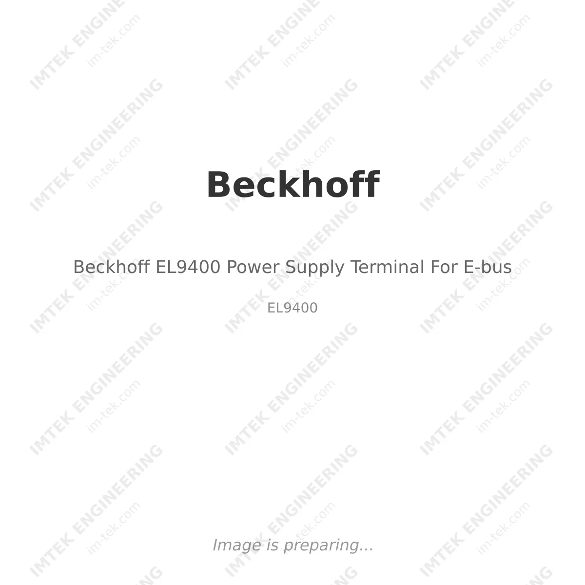 Beckhoff EL9400
 Power Supply Terminal For E-bus