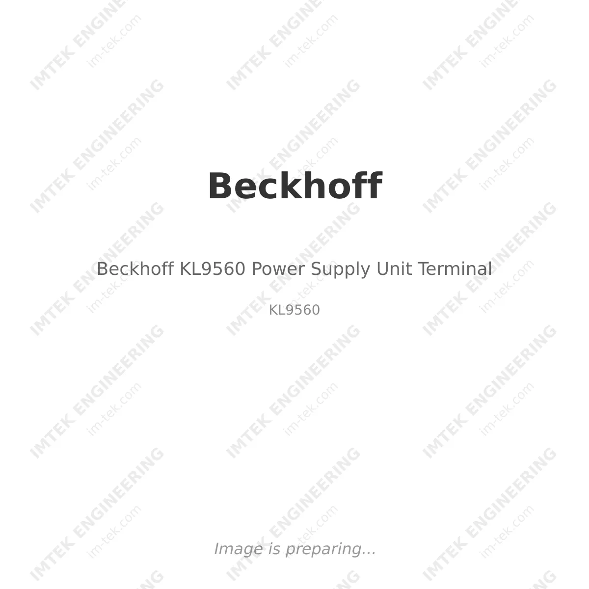Beckhoff KL9560 Power Supply Unit Terminal