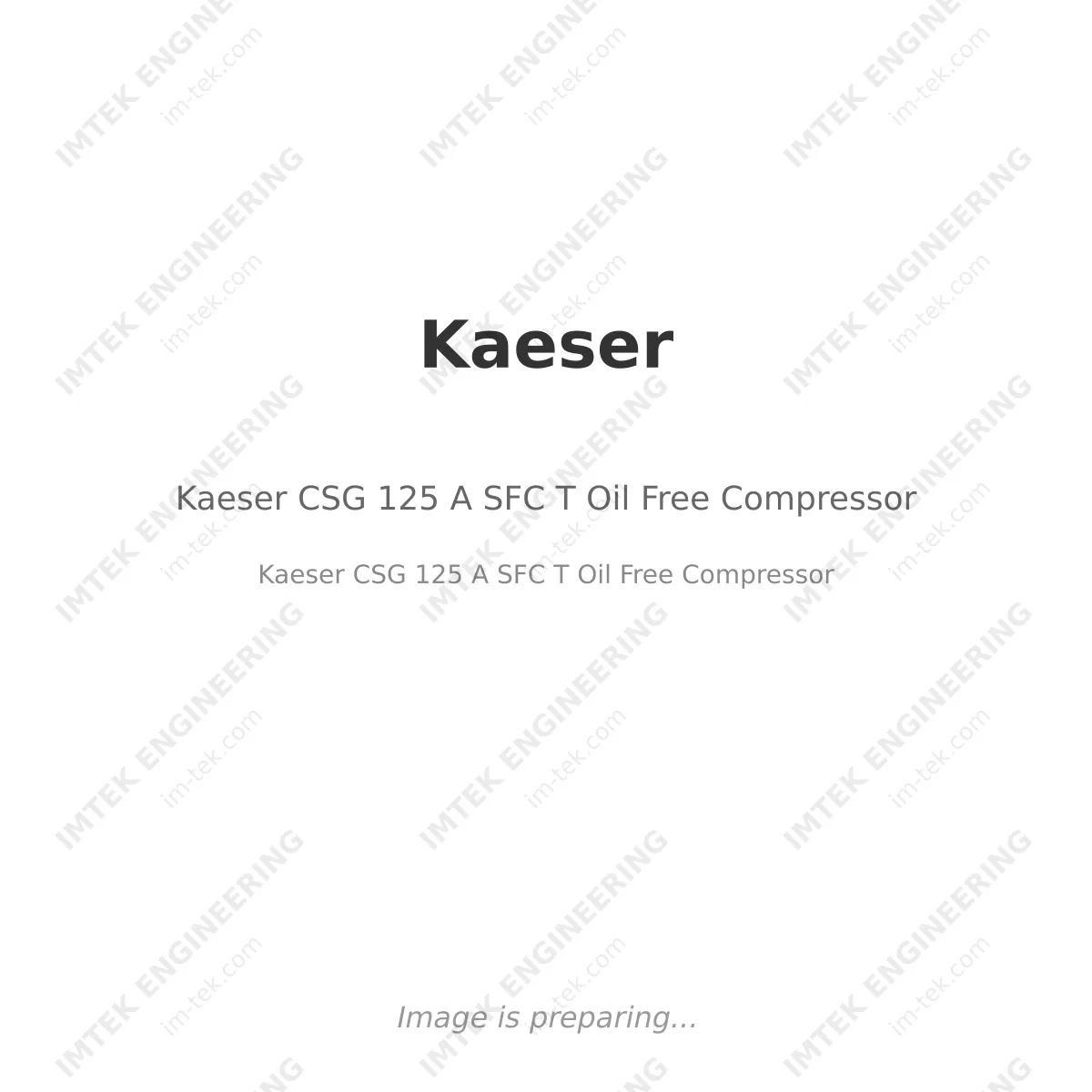 Kaeser CSG 125 A SFC T Oil Free Compressor