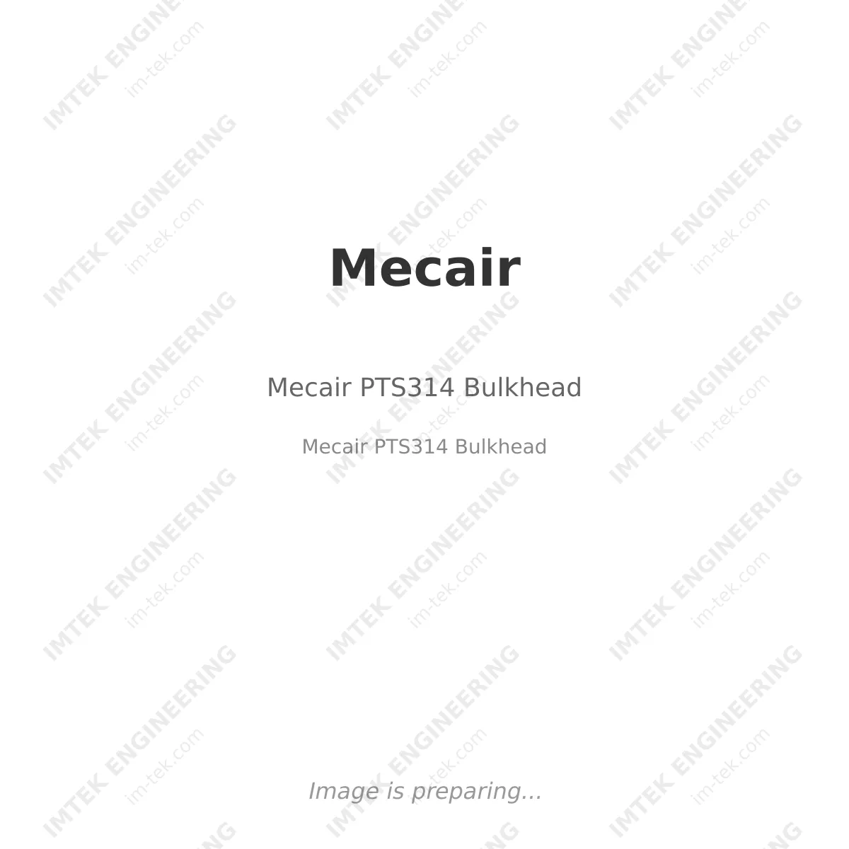 Mecair PTS314 Bulkhead