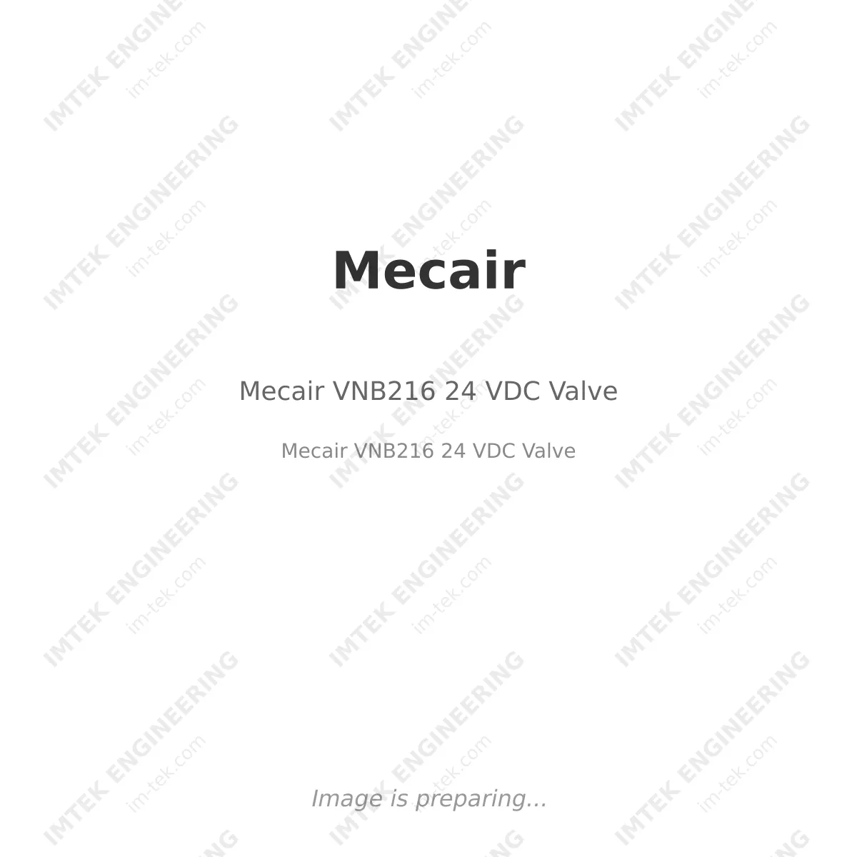 Mecair VNB216  24 VDC Valve