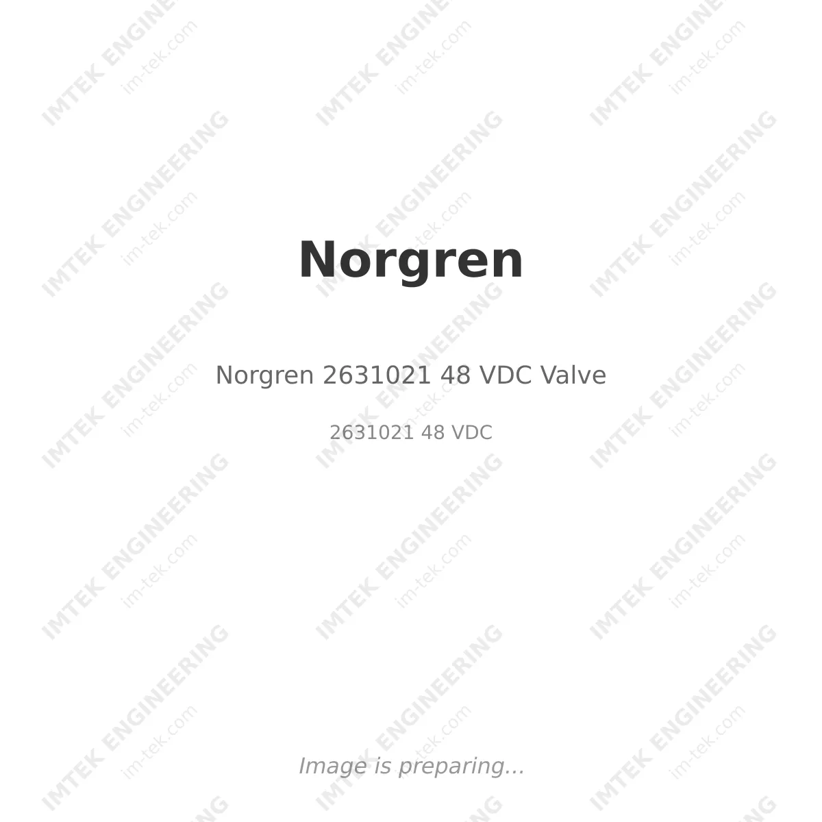 Norgren 2631021 48 VDC Valve