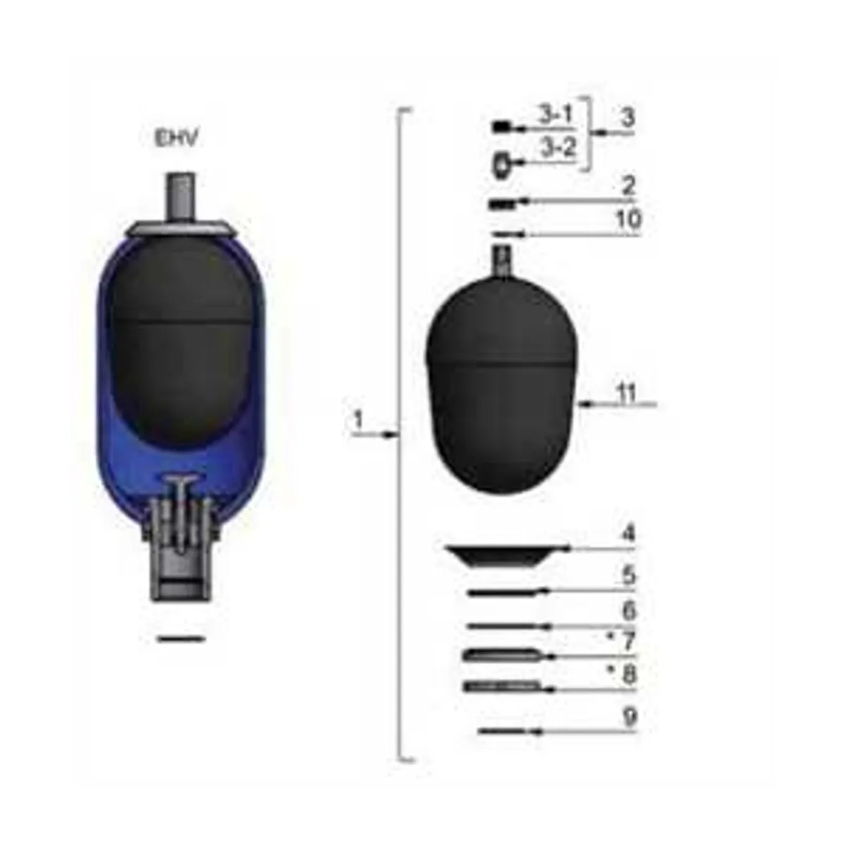 Olaer EHV 2,5-330 D16  Accumulator