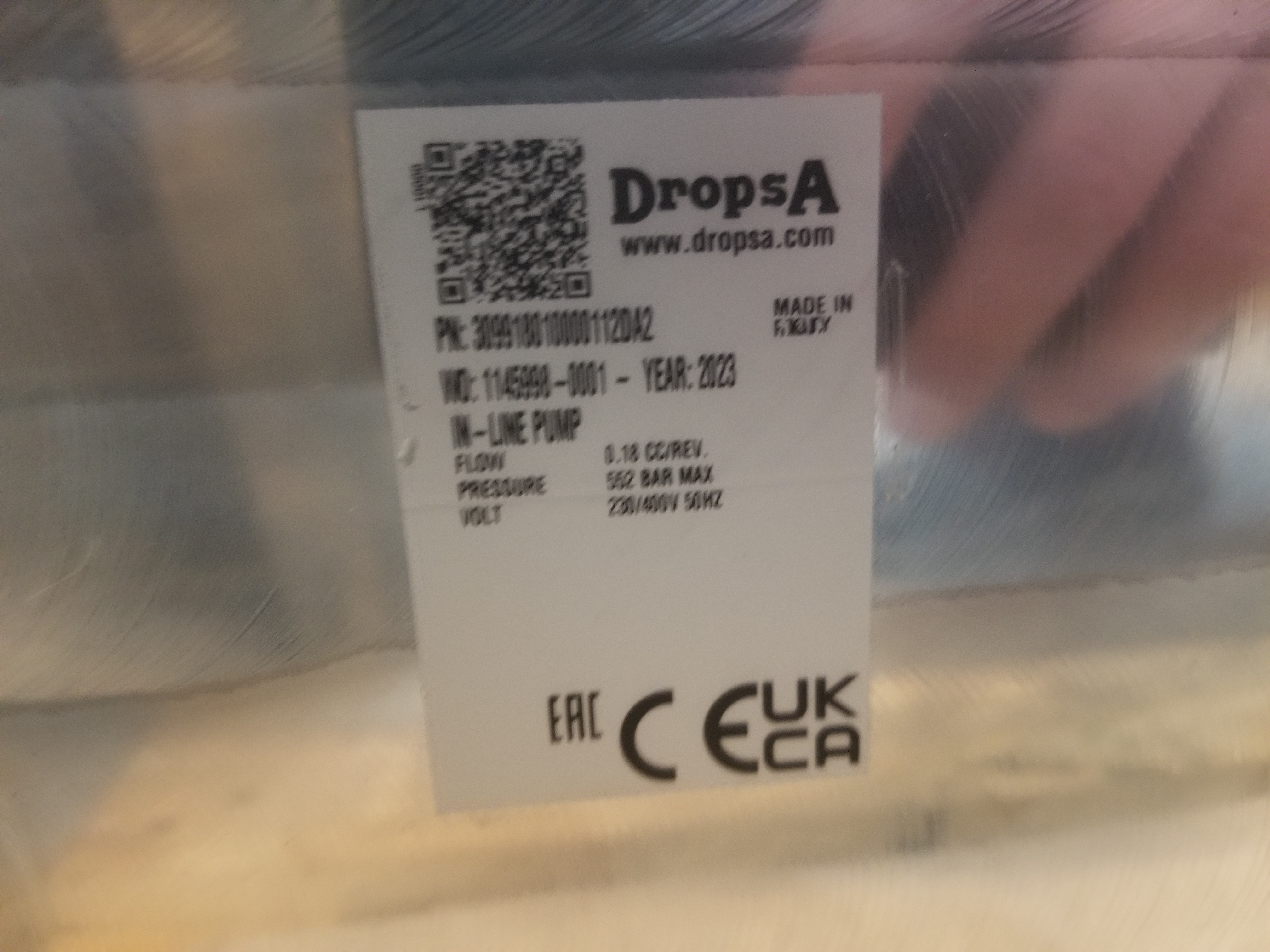 Dropsa 309918010000112DA2  In- Line Piston  Pump