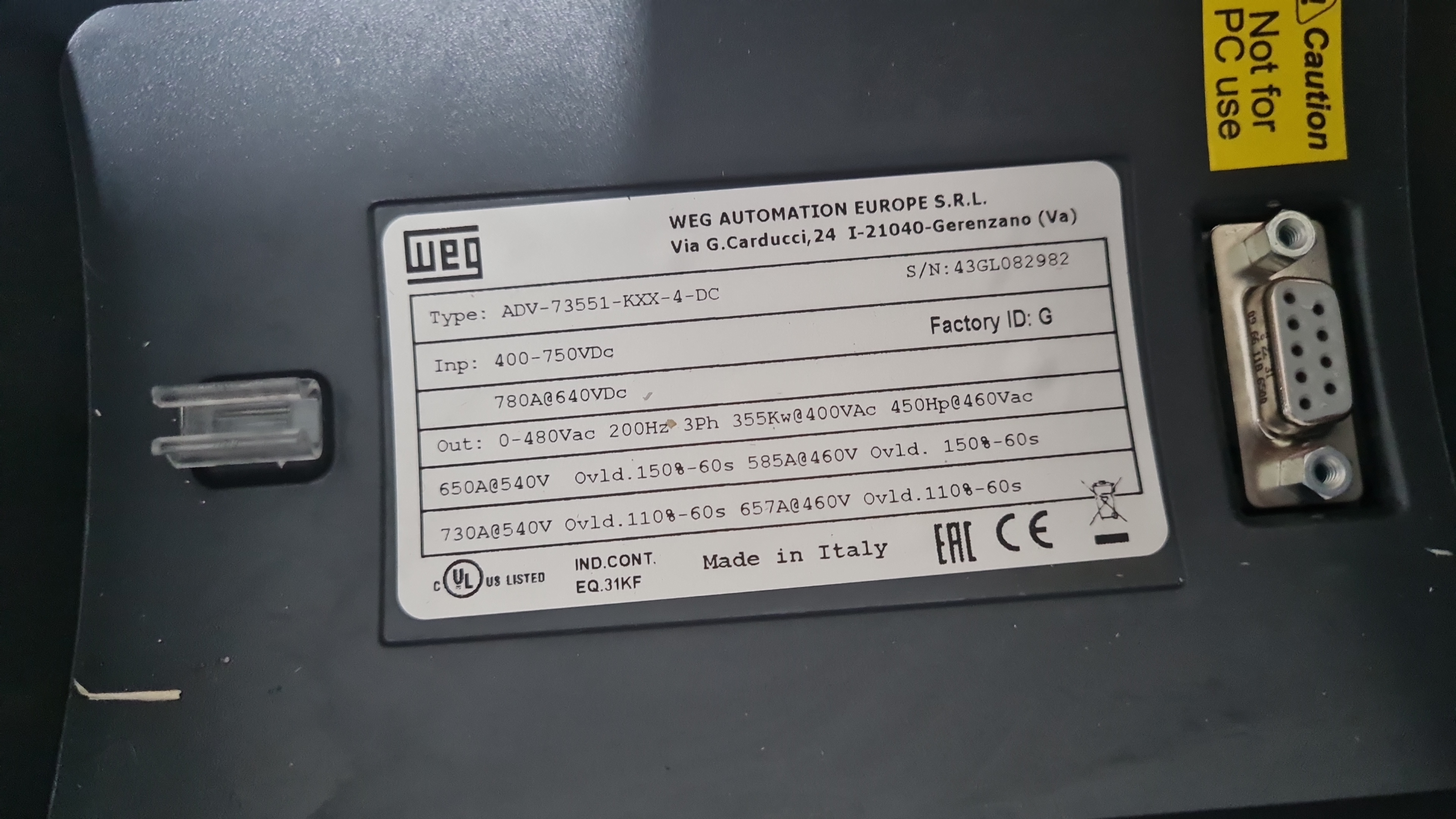 Gefran ADV-73551-KXX-4-DC Inverter