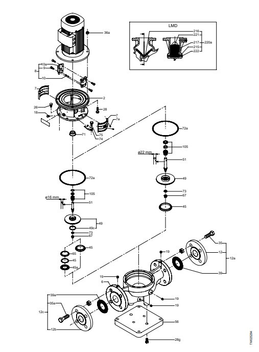 Grundfos 98518029 Repair Parts- Spare Image