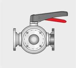 Kieselmann 3×small Flange  Three-way Ball Valve Image