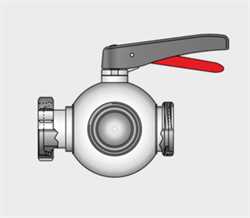 Kieselmann 4132 K/M-G-G   Three-way Ball Valve Image