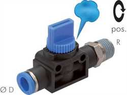 Landefeld 3/2-way shut-off valves with male threads & push-in connection, Standard Image