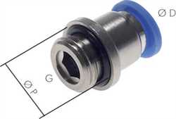 Landefeld Push-in fittings with round body, cylindrical thread, standard Image