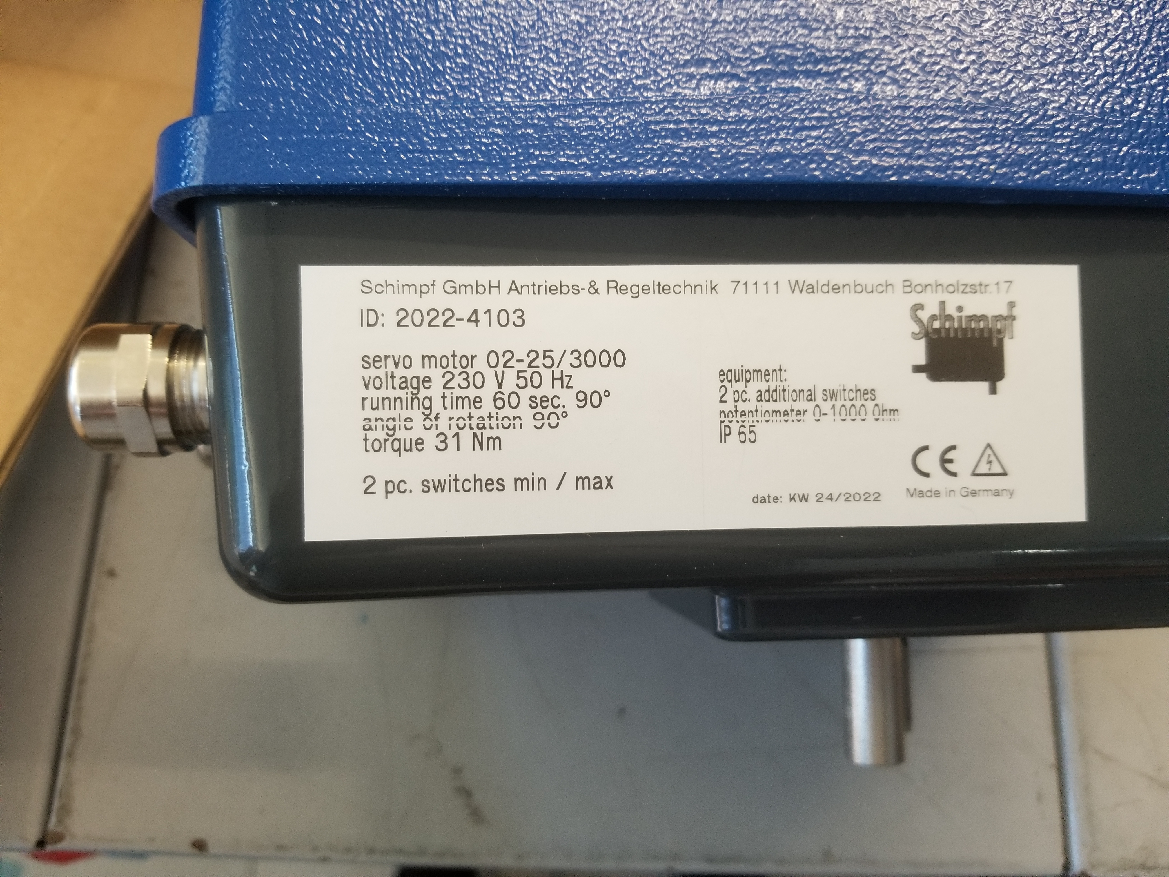Schimpf 02-25/3000 Servo Motor - Schimpf | Imtek Engineering - Global ...