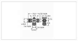 TURCK RSM50-2RKM50 T-Splitter Without Cable Image