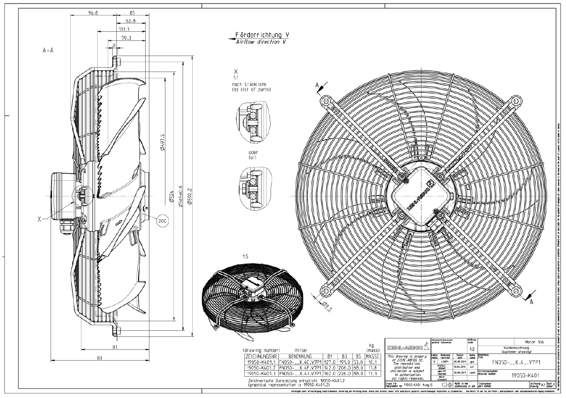 Ziehl-Abegg FN050-VDK.4I.V7P1 Axial Fan