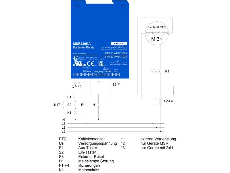 Ziehl MSR220KA Ptc Thermistor Relay