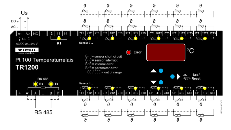 Ziehl TR1200 PT-100  Temperature Relay