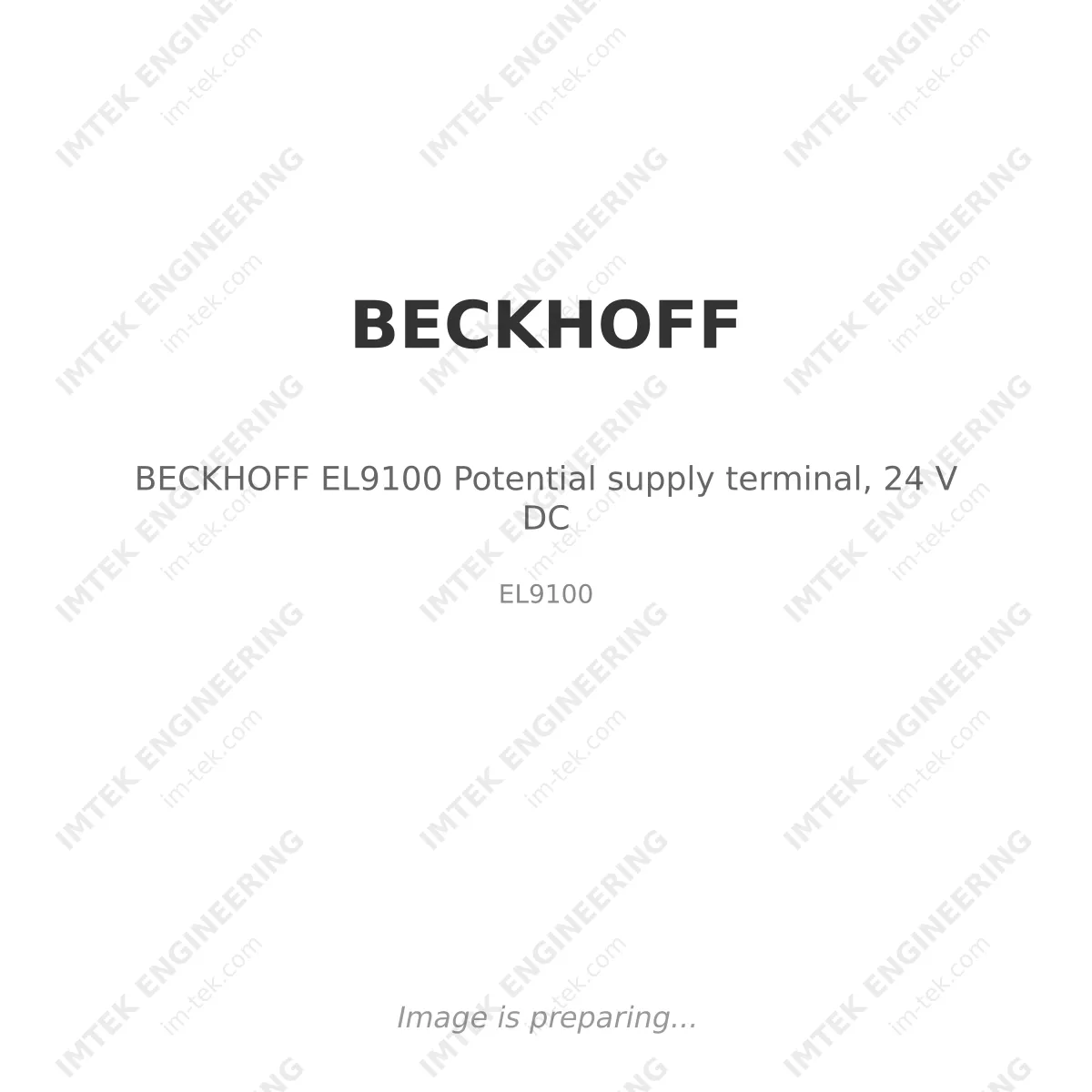 BECKHOFF BECKHOFF EL9100 Potential supply terminal, 24 V DC - EL9100