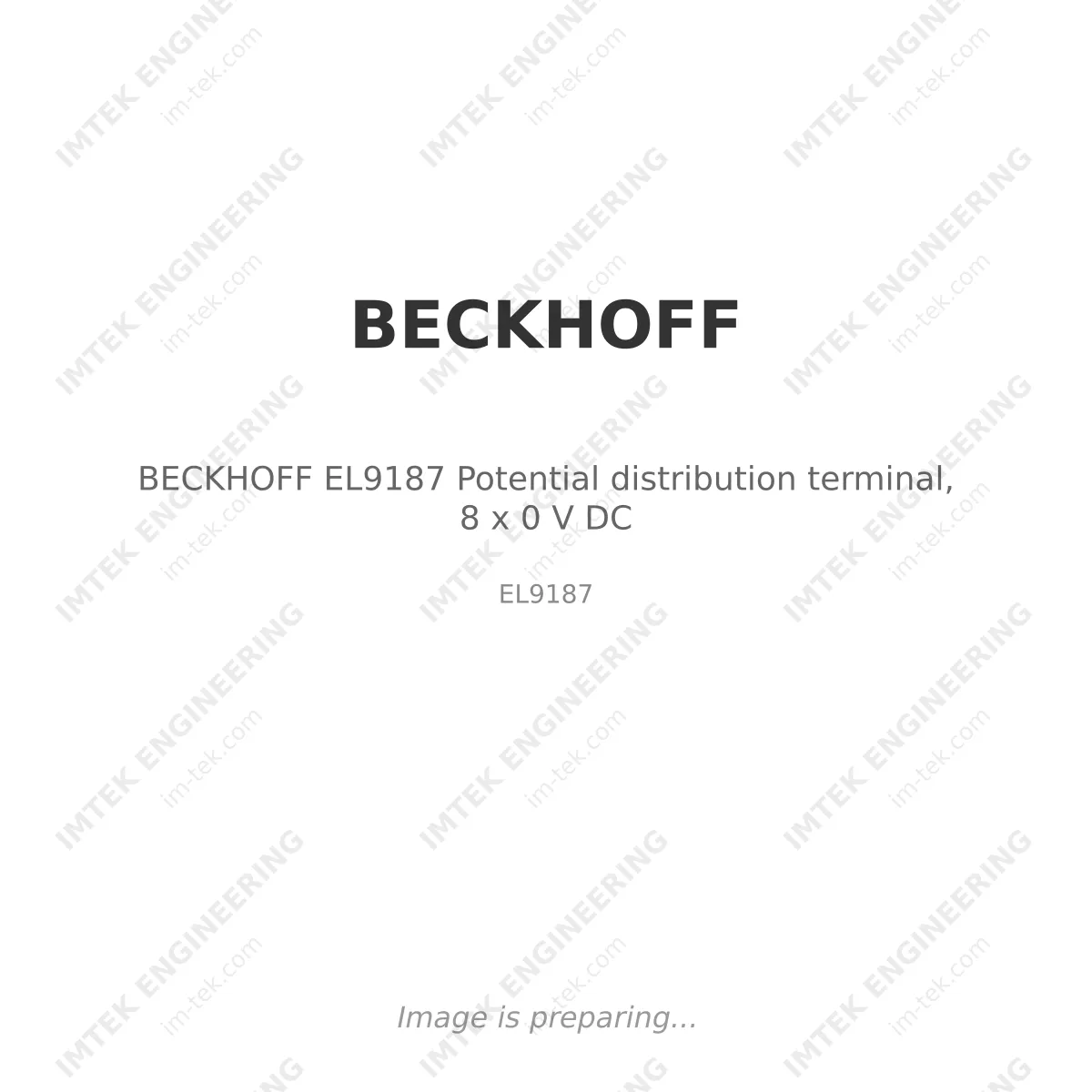 BECKHOFF BECKHOFF EL9187 Potential distribution terminal, 8 x 0 V DC - EL9187