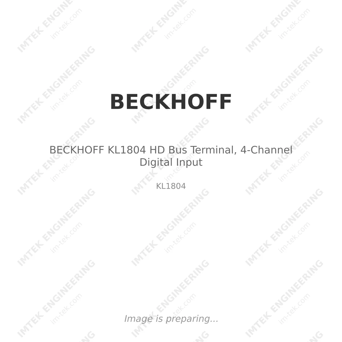 BECKHOFF BECKHOFF KL1804 HD Bus Terminal, 4-Channel Digital Input - KL1804