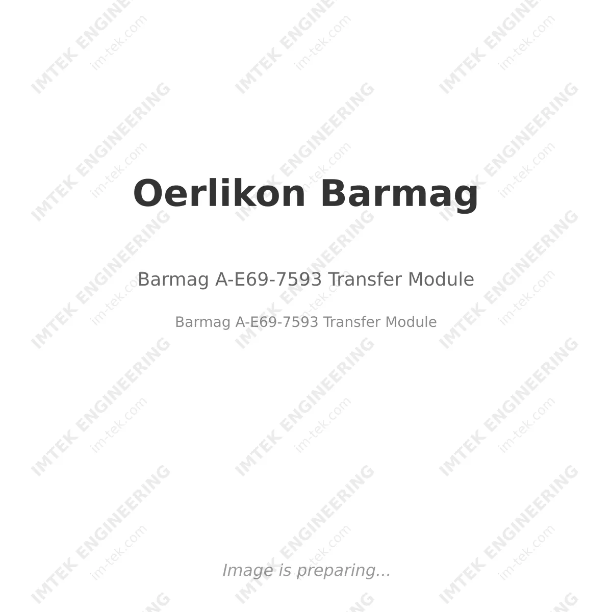 Oerlikon Barmag Barmag A-E69-7593 Transfer Module - Barmag A-E69-7593 Transfer Module