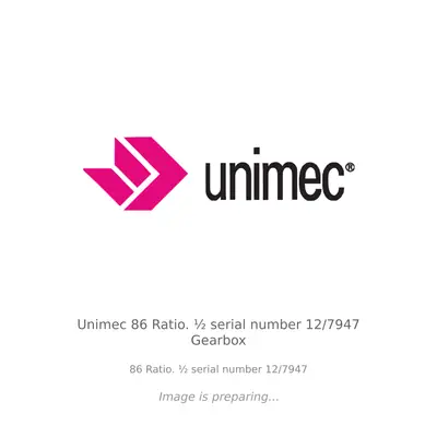 Unimec Unimec 86 Ratio. ½ serial number 12/7947 Gearbox - 86 Ratio. ½  serial number 12/7947